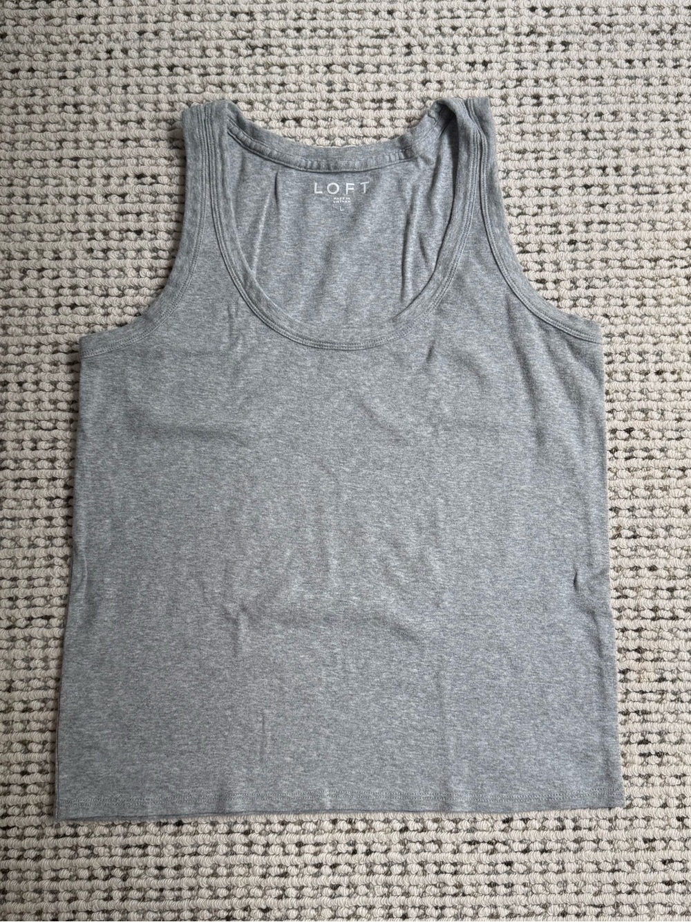 LOFT Heather Gray Scoop Neck Tank